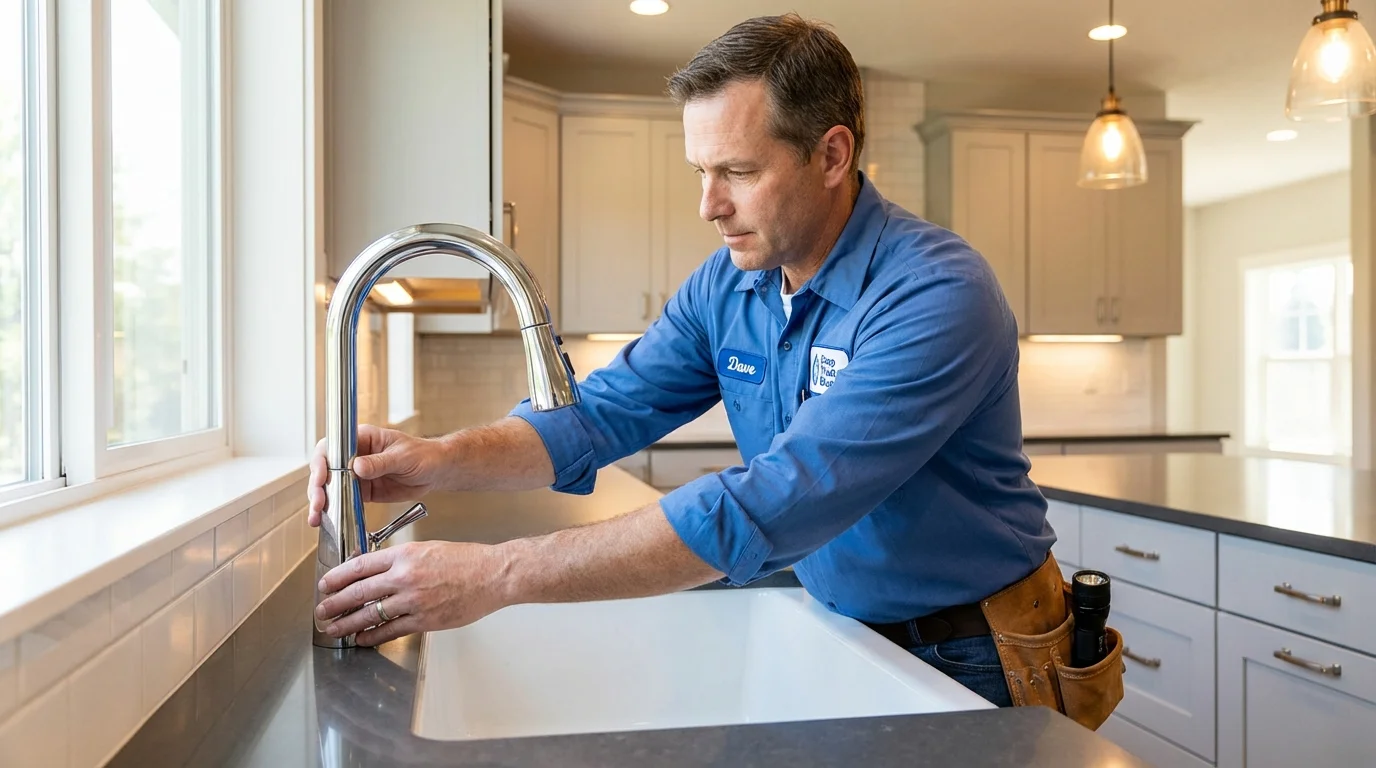 Kitchen faucet installation by Johns Plumbing LLC in Blissfield