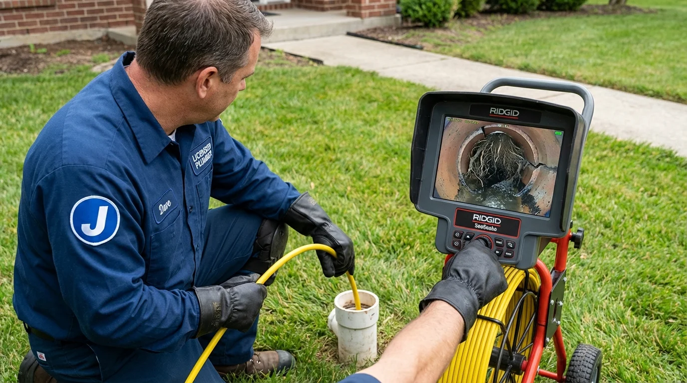 Sewer camera inspection being performed by Johns Plumbing LLC in Blissfield