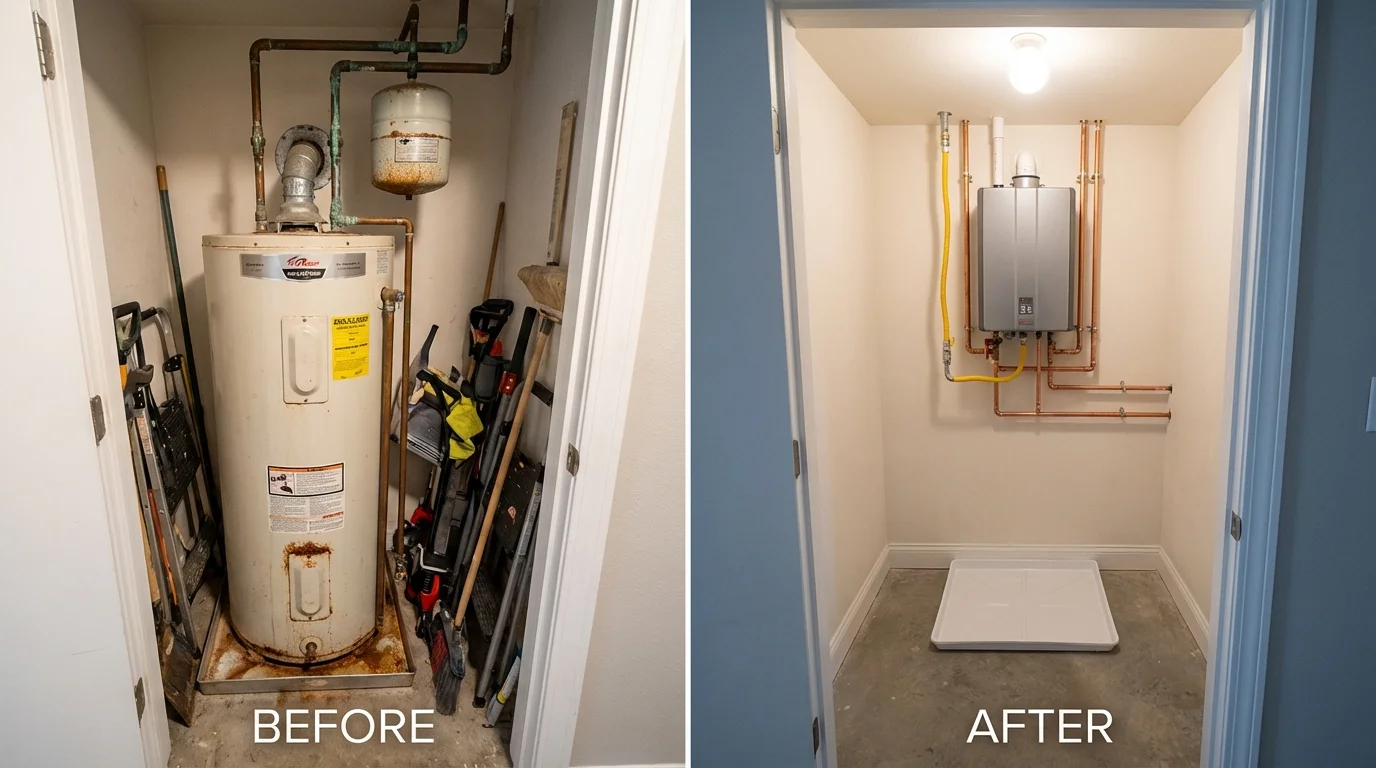 Tank water heater versus wall-mounted tankless unit comparison for Blissfield, MI homeowners