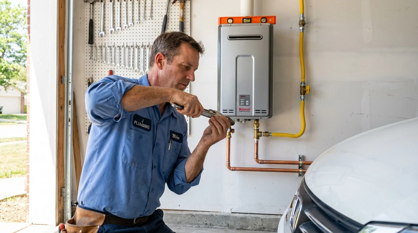 Tankless water heater installation by a Johns Plumbing LLC plumber in Blissfield